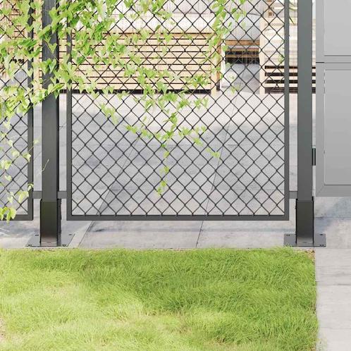 vidaXL Spokkels vierkant 4 st 61x61 mm gepoedercoat staal, Tuin en Terras, Palen, Balken en Planken, Nieuw, Verzenden