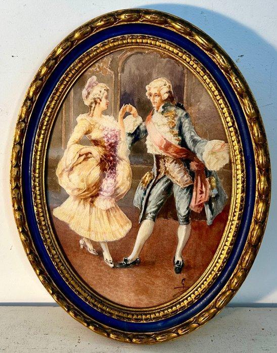 Riccardo Galli (1869–1944) - Scena di corte francese, Antiek en Kunst, Kunst | Schilderijen | Klassiek