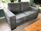 2-zits bank met houten poten - grijs leer, Ophalen of Verzenden