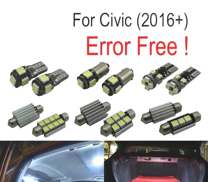 Kit 7 Ampoules Led Intérieur Pour Honda Civic 10Th Gen 16-, Auto-onderdelen, Verlichting, Verzenden