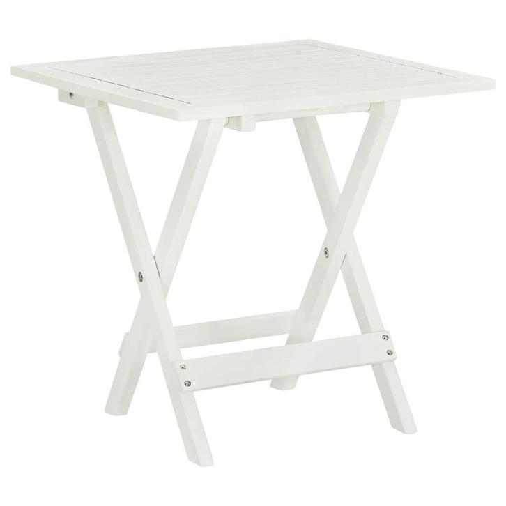 Klaptafel Acaciahout Wit 46cm - OP=OP! - Tuin & Balkon, Tuin en Terras, Tuintafels, Vierkant, Nieuw, Hout, Verzenden