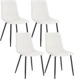 Klihome Fluwelen Eetkamerstoelen - Set van 4 - Beige, Huis en Inrichting, Verzenden, Nieuw