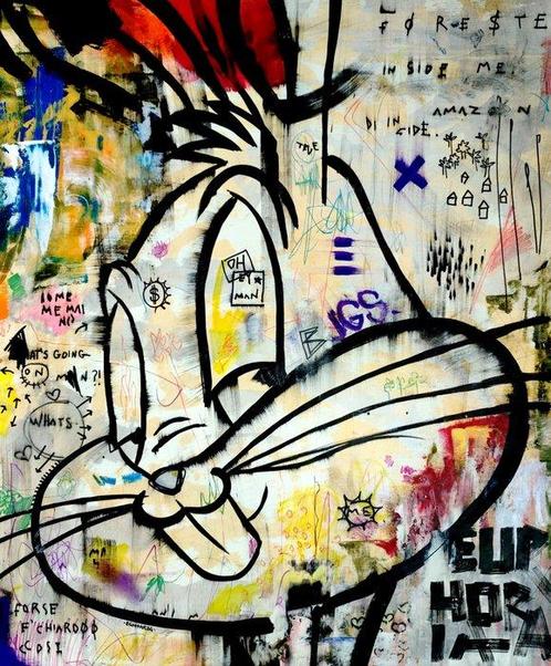 EGHN (1990) - Bugs Bunny - Euphoria, Antiquités & Art, Art | Peinture | Moderne