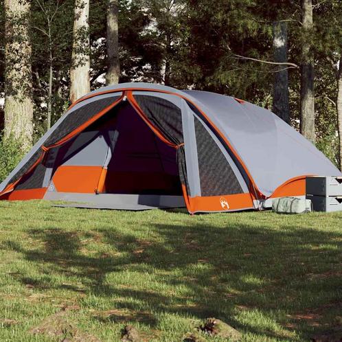 vidaXL Gezinstent 6-persoons waterdicht grijs, Caravans en Kamperen, Tenten, Nieuw, Verzenden