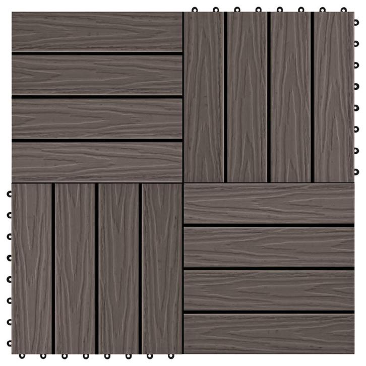 vidaXL Terrastegels diep reliëf 30x30 cm 1 m² HKC, Doe-het-zelf en Bouw, Vloerdelen en Plavuizen, Nieuw, Verzenden