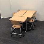 Tweedehands complete school set van 5 stuks tafels + stoelen