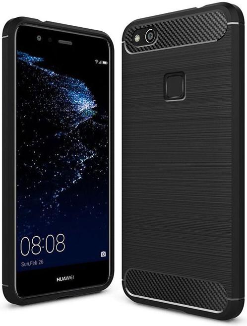HUAWEI P10 Lite Carbon Fiber Style TPU Case Zwart, Telecommunicatie, Mobiele telefoons | Hoesjes en Screenprotectors | Overige merken