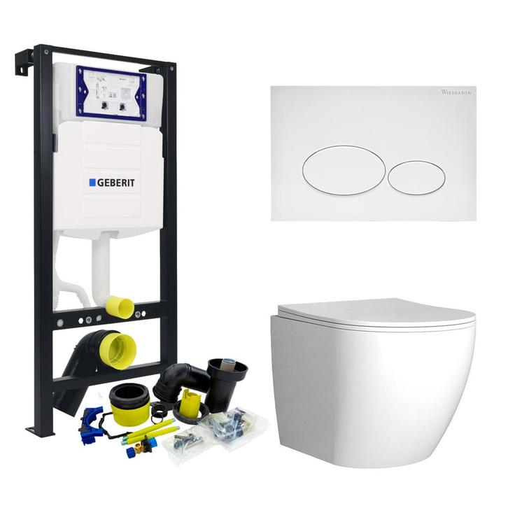 Toiletset Plieger Frame By Geberit met Mudo randloos Toilet, Bricolage & Construction, Sanitaire, Enlèvement ou Envoi