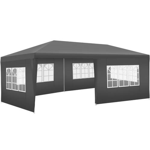 tectake Paviljoen Novara met 5 zijpanelen, waterdicht, 6x3m, Tuin en Terras, Partytenten, Verzenden