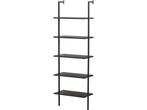 Hioshop Caracas - Wandkast 5 planken - Zwart staal - 183 cm, Huis en Inrichting, Verzenden, Nieuw