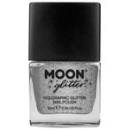Moon Glitter Holographic Nail Polish Silver 14ml, Verzenden, Nieuw