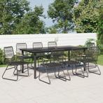 vidaXL 9-delige Tuinset PVC-rattan zwart, Tuin en Terras, Verzenden, Nieuw, Tuinset