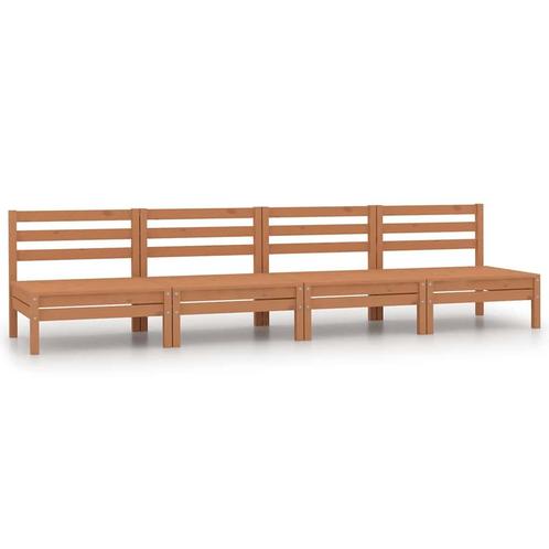 vidaXL Tuinmiddenbanken 4 st massief grenenhout honingbruin, Tuin en Terras, Tuinsets en Loungesets, Nieuw, Verzenden