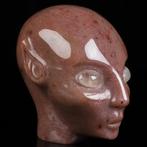 619g rode Aventurijn-Elfenschädel - 8,8 x 6,9 x 8,9cm, Verzamelen, Mineralen en Fossielen