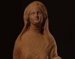 Oud-Grieks Terracotta ENORME staande gedrapeerde