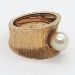 Ring - 18 karaat Geel goud Parel, Nieuw
