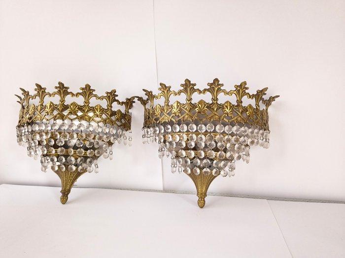 Wandlamp (2) - Metaal, Brons, Kristal, Antiquités & Art, Curiosités & Brocante
