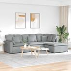 vidaXL Modulaire bank met voetenbank en kussens stof, Huis en Inrichting, Zetels | Voetbanken en poefs, Verzenden, Nieuw