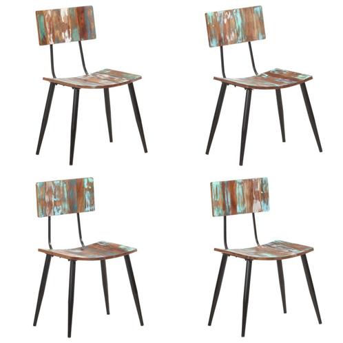 vidaXL Eetkamerstoelen 4 st massief gerecycled hout, Huis en Inrichting, Stoelen, Nieuw, Verzenden
