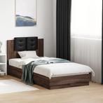 vidaXL Bedframe met hoofdeinde bewerkt hout bruineikenkleur, Huis en Inrichting, Slaapkamer | Bedden, Verzenden, Nieuw