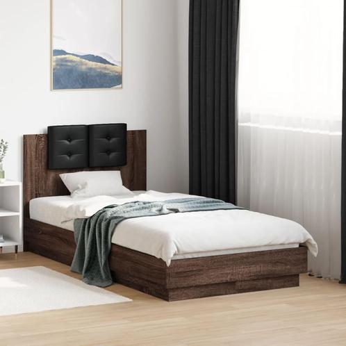 vidaXL Bedframe met hoofdeinde bewerkt hout bruineikenkleur, Huis en Inrichting, Slaapkamer | Bedden, Nieuw, Verzenden