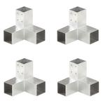 vidaXL Paalverbindingen 4 st Y-vorm 71x71 mm gegalvaniseerd