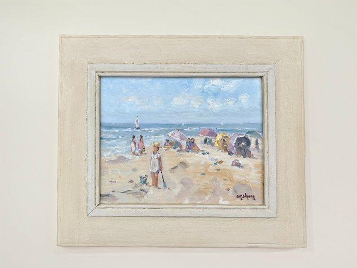 Cor Schaap (1968) - Strandgezicht, Antiquités & Art, Art | Peinture | Classique