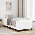 vidaXL Bedframe met matras Wit 90 x 200 cm Stof, Verzenden