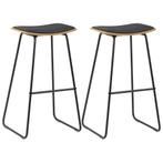 vidaXL Barstoelen 2 st kunstleer zwart, Verzenden, Nieuw