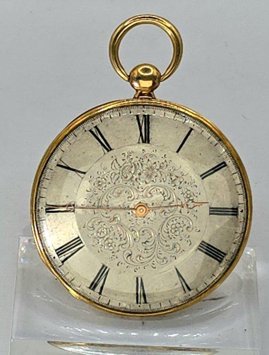 Paris - Extraflache 6mm 18kt. Punktaschenuhr - komplett, Handtassen en Accessoires, Horloges | Heren