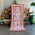 Marokkaans paars geruit tapijt - Berber Boucherouite