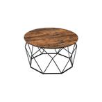 Salontafel Vintage Bruinzwart | Retour Deal | -40%, Verzenden, Nieuw, Metaal, Industrieel design, vintage