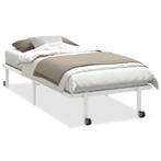 Robuust Bedframe Wit 90x200 | Met Wielen | Retour Deal, Huis en Inrichting, Slaapkamer | Bedden, 90 cm, Eenpersoons, Verzenden