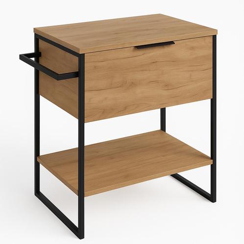 Staande Wastafelkast Kobe 60 x 46 x 85 cm - Eiken, Huis en Inrichting, Badkamer | Badkamermeubels, Nieuw, Verzenden