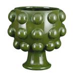 Keramiek vaas - rond - groen - diameter 28 cm, Huis en Inrichting, Nieuw, Verzenden
