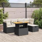 vidaXL 6-delige Loungeset met kussens poly rattan acacia, Tuin en Terras, Tuinsets en Loungesets, Verzenden, Nieuw, Loungeset