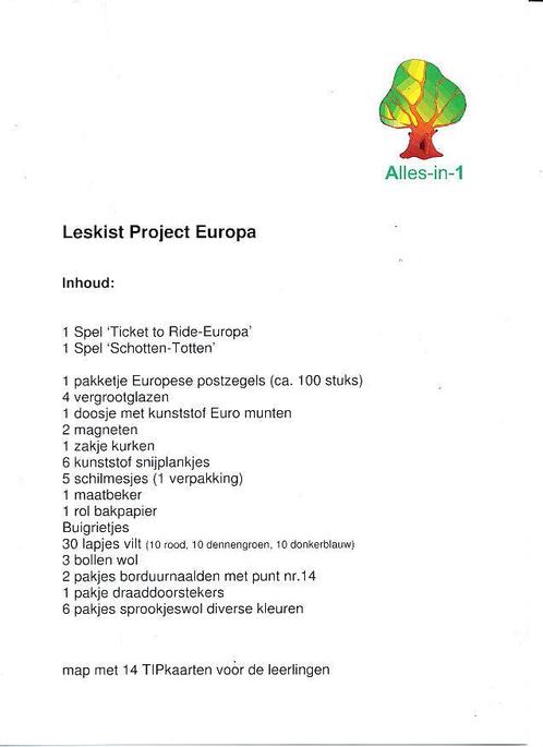 Alles-in-1 Leskist Project Europa voor 60 leerlingen, Livres, Livres scolaires, Envoi