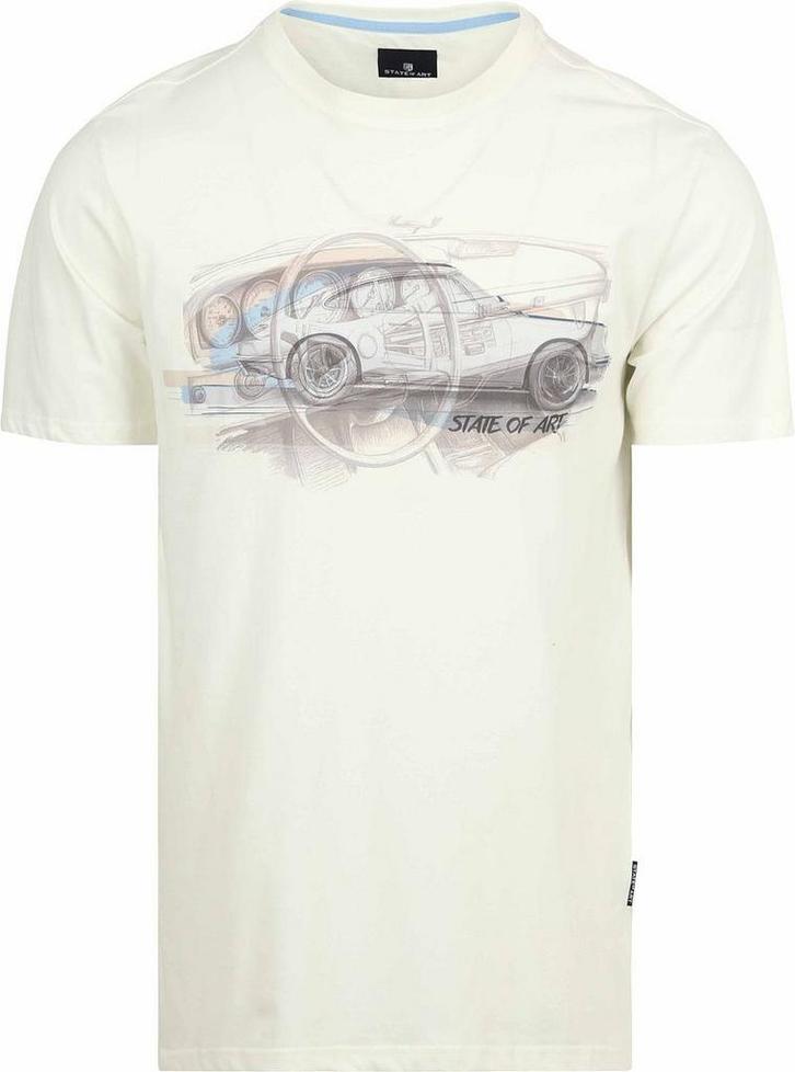 State of Art T-shirt Print Wit maat Maat 48/50 (M) Heren, Kleding | Heren, T-shirts, Nieuw, Maat 48/50 (M), Verzenden