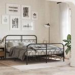 vidaXL Bedframe met hoofd- en voeteneinde metaal zwart, Huis en Inrichting, Slaapkamer | Bedden, Verzenden, Nieuw