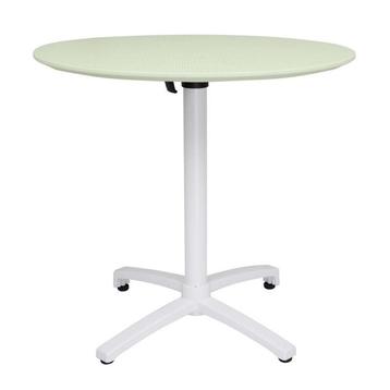 Inklapbare Tafel | Kunststof/Staal | Mintgroen Blad | Wit, Verzenden
