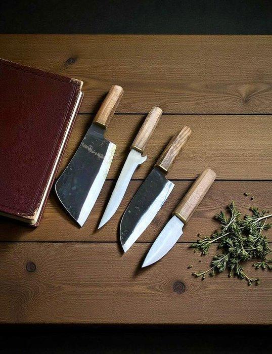 Set of FOUR, Hand-Forged with Old Steel, Japanese Style, Antiek en Kunst, Antiek | Keukengerei