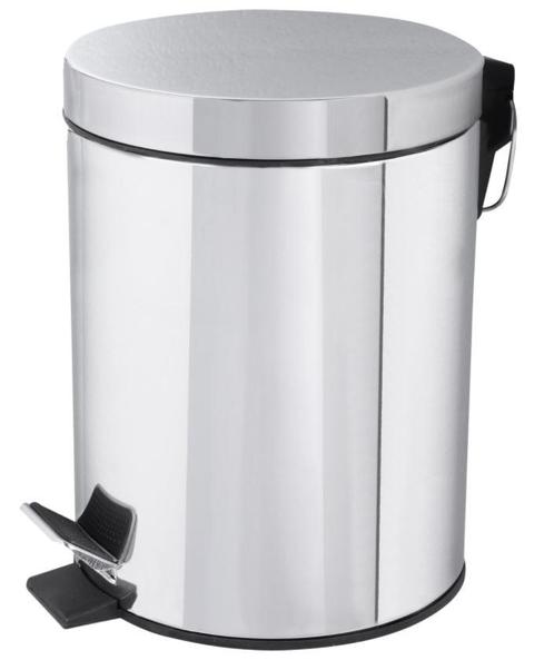 Differnz Pedaalemmer 5 liter chroom, Doe-het-zelf en Bouw, Hang- en Sluitwerk, Klink of Kruk, Nieuw, Overige materialen