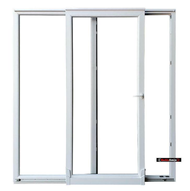 PVC Kiepschuifraam Ideaal voor terras, extra staal versterkt, Doe-het-zelf en Bouw, Raamkozijnen en Schuifdeuren, Inclusief glas
