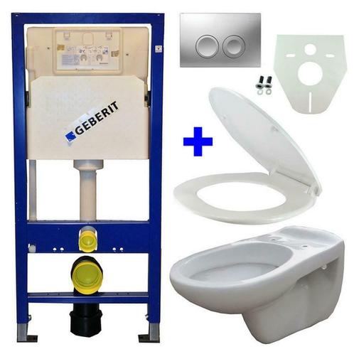 Geberit UP 100 + Neptunus WC +Nept.zitt + Delta 21 mat chr, Doe-het-zelf en Bouw, Sanitair, Ophalen of Verzenden