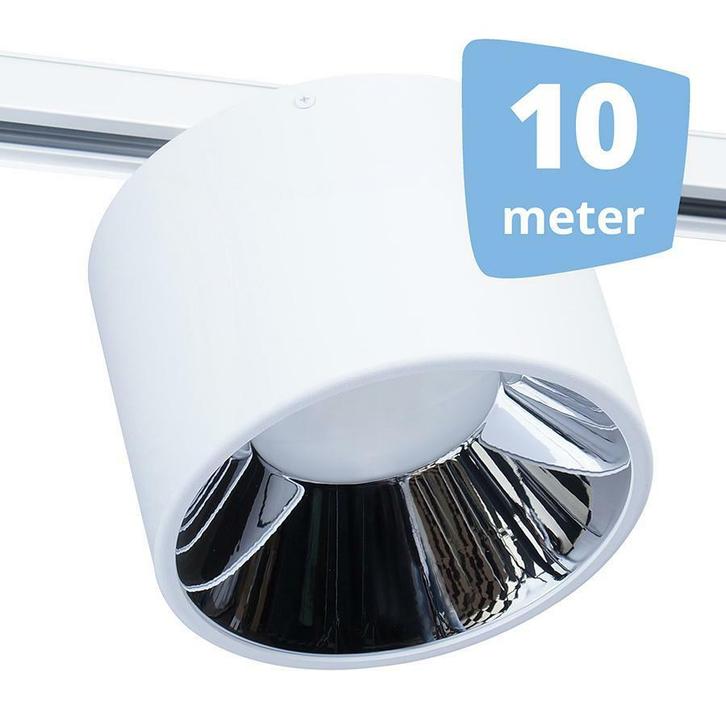 *TIP*  LED midden RAILVERLICHTING BUSS wit 10 SPOTS + 10M R, Huis en Inrichting, Lampen | Spots, Ophalen of Verzenden