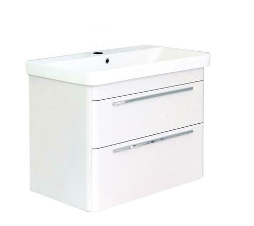 Moby onderkast + wastafel 60 cm glans-wit, Huis en Inrichting, Badkamer | Badkamermeubels, Ophalen of Verzenden