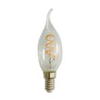 LED Spiraal kaarslamp tip helder glas 4W dimbaar E14, Nieuw, E14 (klein), Verzenden