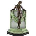 Max Le Verrier - Fayral, Pierre Le Faguays - Lamp - Art Deco, Antiquités & Art