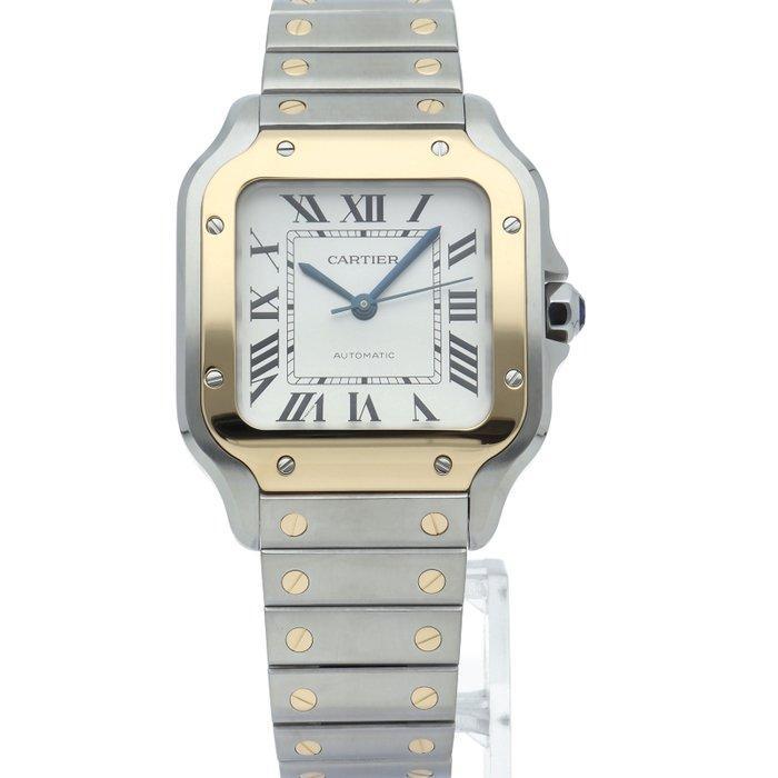 Cartier - Santos de Cartier Watch MM Combi - W2SA0007 -, Handtassen en Accessoires, Horloges | Heren