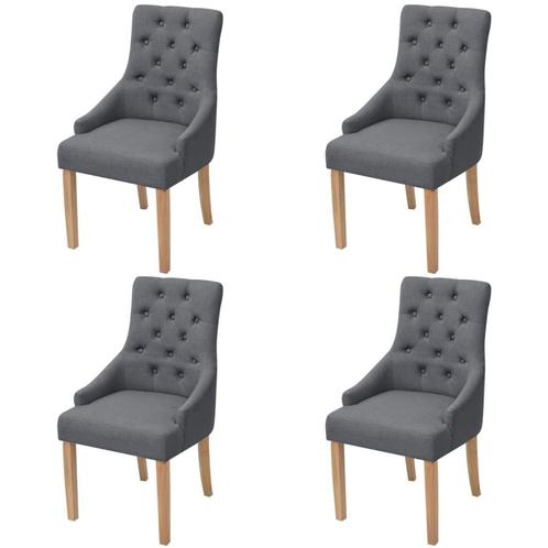 vidaXL Eetkamerstoelen 4 st stof donkergrijs, Huis en Inrichting, Stoelen, Nieuw, Verzenden